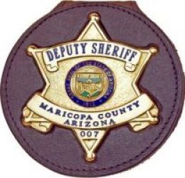 "MCSO" MARICOPA COUNTY SHERIFF's DEPARTMENT Recessed Neck / Belt Clip Badge Holder